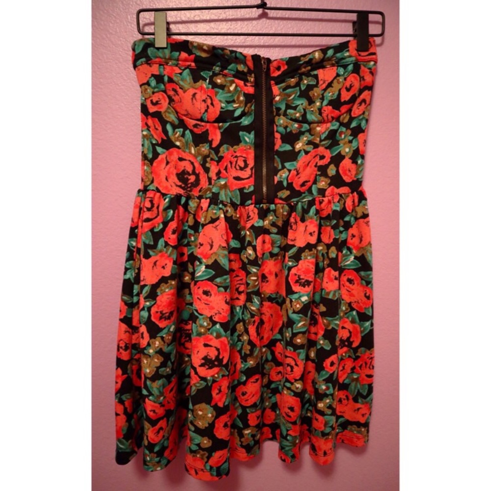 SWOON Strapless Floral Mini Dress